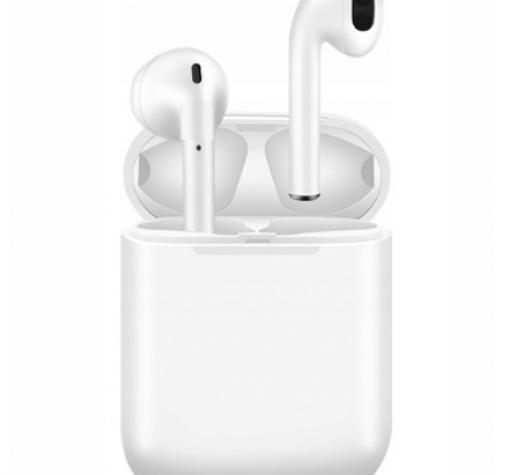 Безжични Bluetooth 5.0 слушалки i12 TWS / In-ear - бели