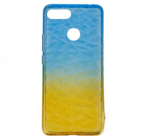 Луксозен силиконов калъф / гръб / TPU за Xiaomi Redmi 6 - призма / синьо и жълто / брокат
