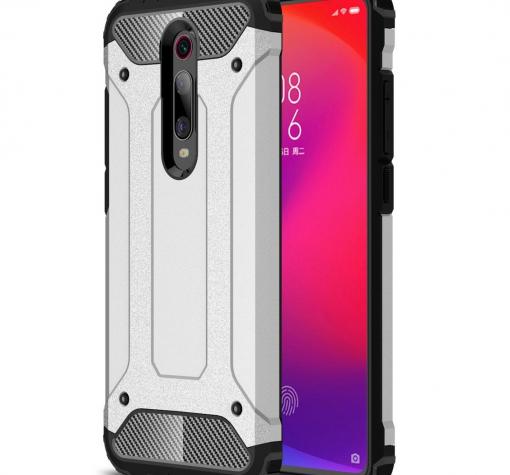 Силиконов гръб TPU Spigen Hybrid с твърда част за Xiaomi Mi 9T - сив