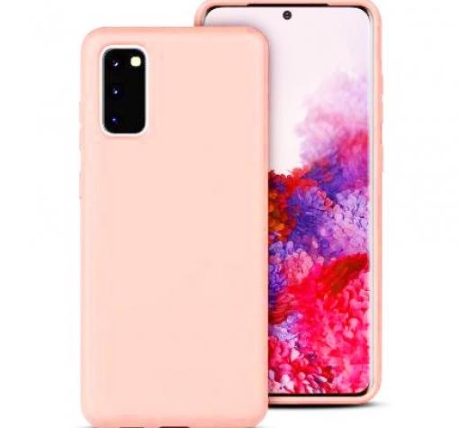 Луксозен силиконов калъф / гръб / Nano TPU за Samsung S20 - светли розов