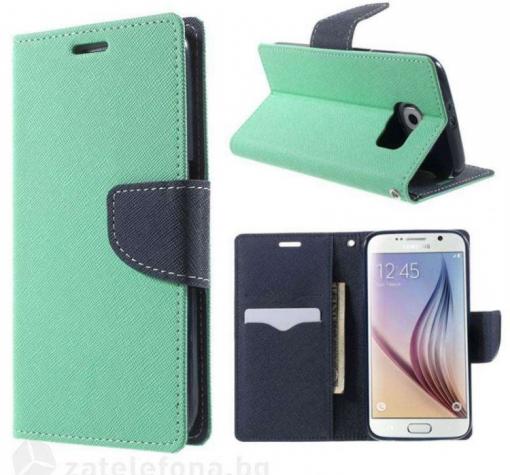 Кожен калъф Flip тефтер със стойка MERCURY Fancy Diary за Xiaomi Redmi 9C - син