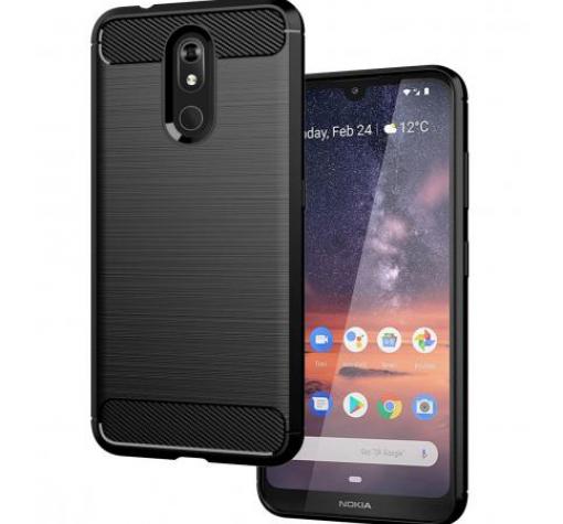 Силиконов калъф / гръб / TPU за Nokia 2.2 - черен / carbon