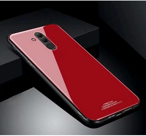 Луксозен стъклен твърд гръб за Huawei Mate 20 Lite - червен