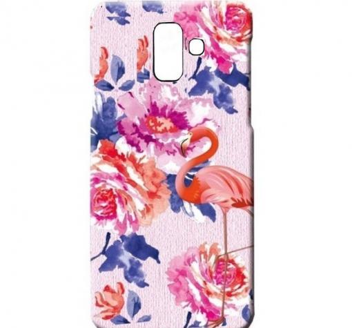 Силиконов калъф / гръб / TPU LUXO за Samsung J6 Plus 2018 - цветя / розово фламинго