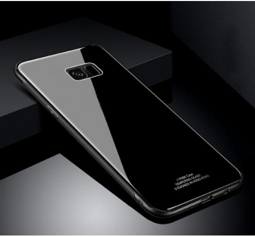 Луксозен стъклен твърд гръб за Samsung J4 Plus 2018 - черен