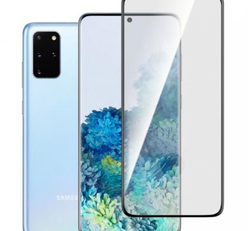 5D full cover Tempered glass screen protector Samsung S20 Ultra / Извит стъклен скрийн протектор за Samsung S20 Ultra - черен