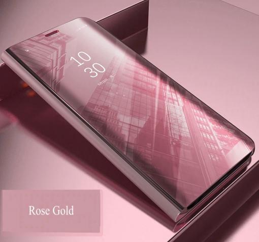 Луксозен калъф Clear View Cover с твърд гръб за Huawei Honor 10 Lite - Rose Gold