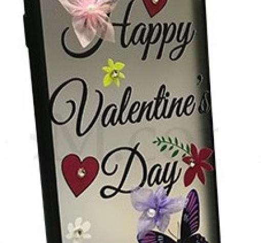Луксозен силиконов калъф / гръб / TPU с камъни и панделки за Huawei P10 Lite - Happy Valentine`s Day