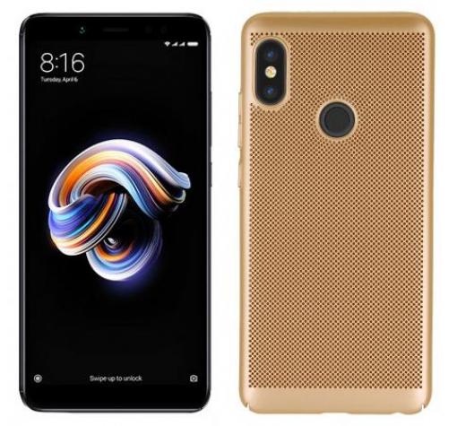 Луксозен твърд гръб за Xiaomi Redmi 7 - златист / Grid