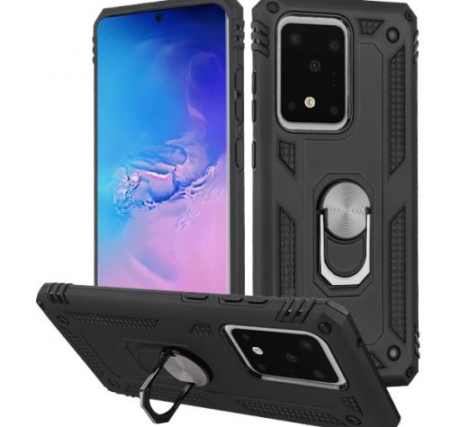 Силиконов гръб Spigen със стойка и магнитно захващане за Samsung S20 Ultra – черен