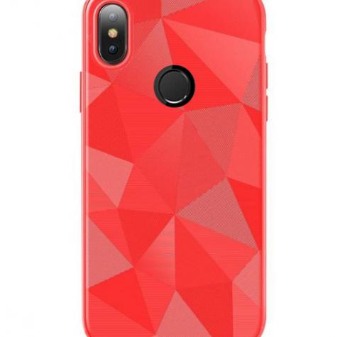 Силиконов калъф / гръб / PRISM GEOMETRIC TPU за Xiaomi Redmi Note 6 / Note 6 Pro - червен / призма
