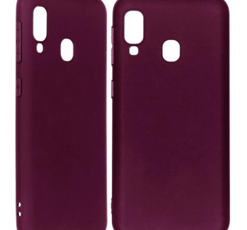 Силиконов калъф / гръб / TPU за Samsung A20e - бордо / мат