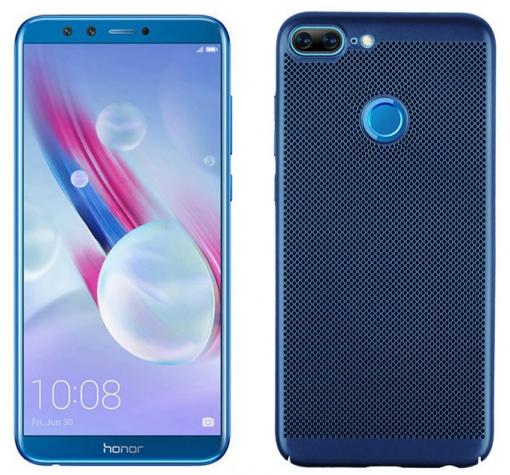 Луксозен твърд гръб за Huawei Honor 9 Lite - тъмно син / Grid