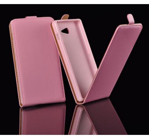 Кожен калъф Flip тефтер Flexi за Sony Xperia Z3 compact / Z3 Mini - светло розов