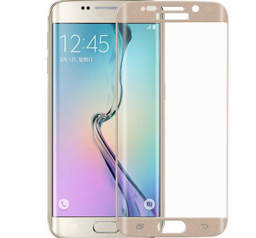 Скрийн протектор извит ТПУ / мек / удароустойчив Full Screen за Samsung S6 Edge G925 / S6 EDGE - Rose Gold / розов