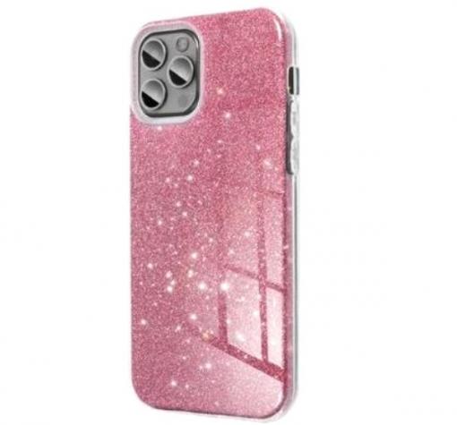 Силиконов калъф / кейс / TPU за iPhone 14 Plus (6.7) - розов / брокат