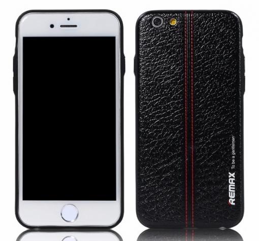 Оригинален гръб REMAX Gentleman Series за Apple iPhone 7 - черен / кожа