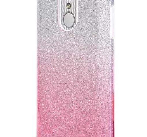 Силиконов калъф / гръб / TPU за Huawei Mate 10 Lite / Honor 9i - преливащ / сребристо и розово / брокат