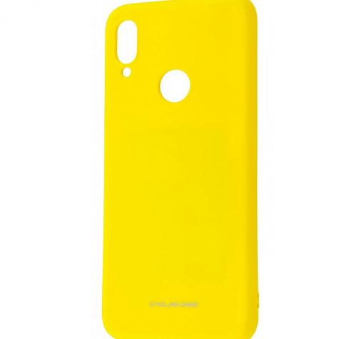 Силиконов калъф / гръб / Molan Cano Glossy Jelly Case за Xiaomi Redmi Note 7 - жълт / гланц / брокат