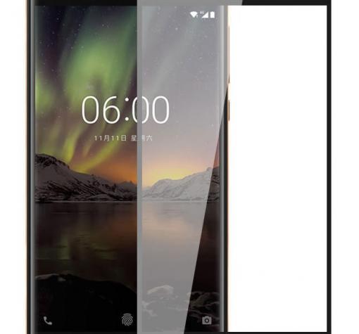 Удароустойчив протектор Full Cover / Nano Flexible Screen Protector с лепило по цялата повърхност за дисплей на Nokia 6.1 2018 - черен
