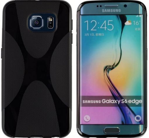 Силиконов калъф / гръб / TPU X Line за Samsung S6 Edge G925 - черен