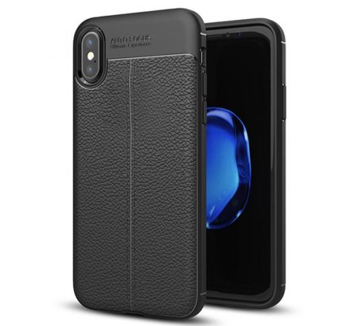 Луксозен силиконов калъф / гръб / TPU Auto Focus 360° + Nano Glass Protector за Huawei P20 - черен / имитиращ кожа / лице и гръб