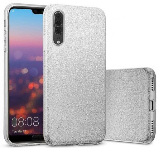 Силиконов калъф / гръб / TPU за Huawei P20 Pro - сребрист / брокат