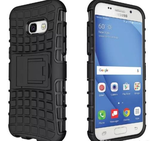 Силиконов гръб TPU Hybrid с твърда част и стойка за Samsung A5 2017 A520 - черен