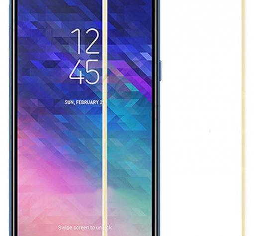 3D full cover Tempered glass screen protector Samsung A6 Plus 2018 / Извит стъклен скрийн протектор Samsung A6 Plus 2018 - златист