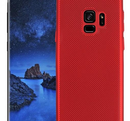 Луксозен твърд гръб за Samsung S9 G960 - червен / Grid