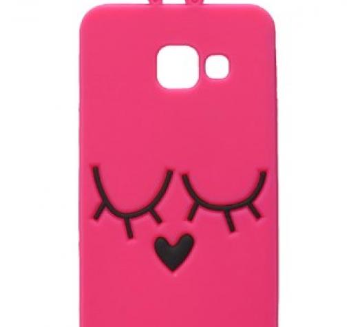 Силиконов калъф / гръб / TPU 3D за Samsung A5 2016 A510 - розов / Face / заешки ушички