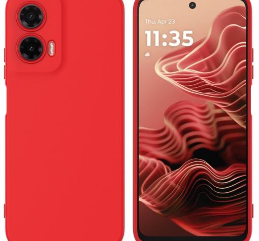 Силиконов калъф / кейс / Nano TPU за Motorola Moto G35 5G - червен гръб със защита за камерата