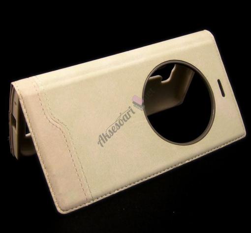 Кожен калъф Flip тефтер S-View New Face за LG G4 - бял / Flexi