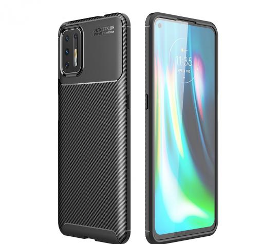 Луксозен силиконов калъф / гръб / TPU Auto Focus за Motorola Moto G9 Plus - черен / Carbon