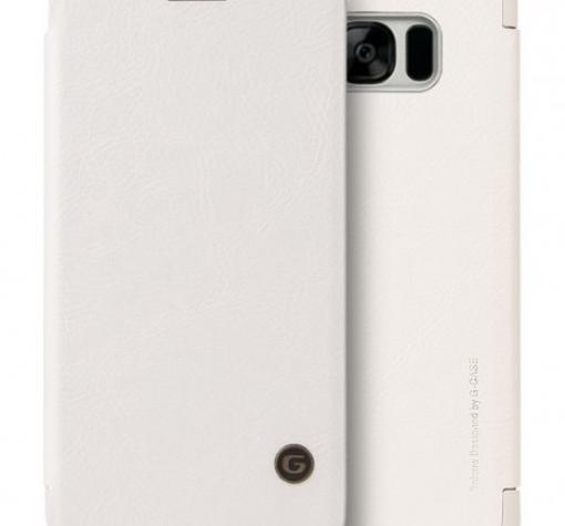 Луксозен кожен калъф Flip тефтер G-Case Business Series за Samsung S8 G950 - бял