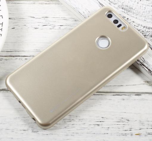 Луксозен силиконов калъф / гръб / TPU MERCURY i-Jelly Case Metallic Finish за Huawei P Smart - златист