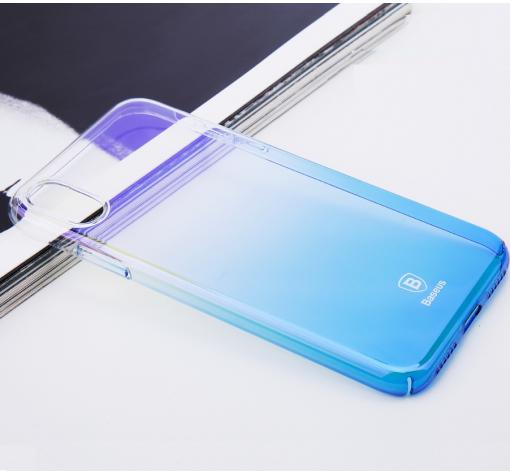Луксозен гръб Baseus Glaze Case за Apple iPhone X - преливащ / син