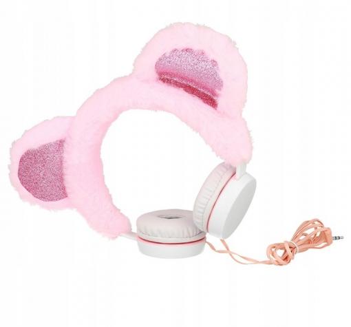 Плюшени стерео слушалки Bear Ears / Stereo Headphones Bear Ears - розови