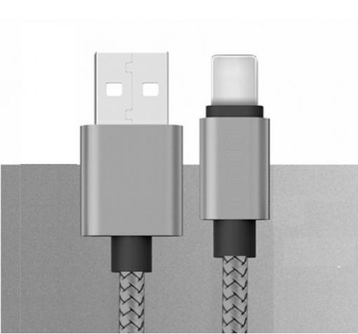 Micro USB кабел за зареждане и пренос на данни с дължина 30см за Apple iPhone 6 / iPhone 6S - тъмно сив