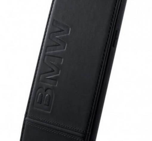 Оригинален кожен калъф Flip тефтер BMW за Samsung S9 Plus G965 - черен