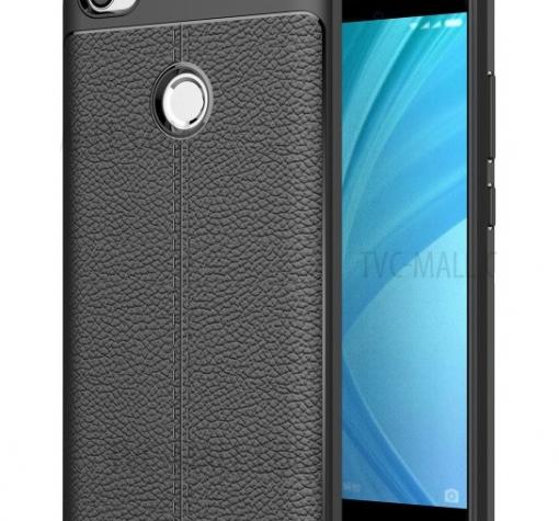 Луксозен силиконов калъф / гръб / TPU за Huawei P Smart - черен / имитиращ кожа