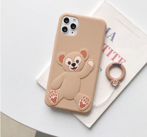 Силиконов калъф / гръб / TPU 3D заApple iPhone 11 6.1'' - Cartoon Duffy Bear / бежов