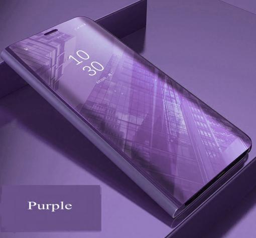 Луксозен калъф Clear View Cover с твърд гръб за Huawei Honor 10 Lite - лилав