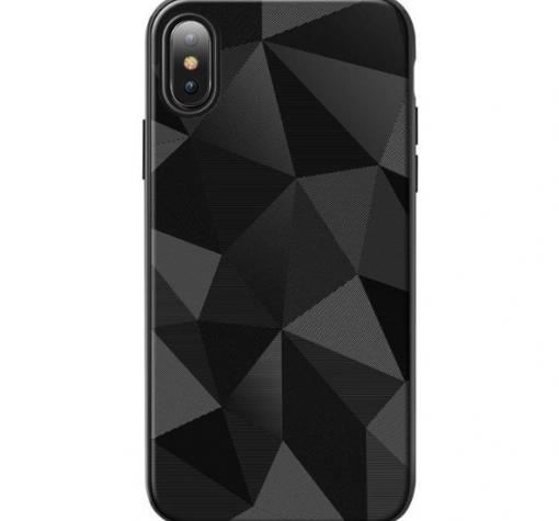 Силиконов калъф / гръб / PRISM GEOMETRIC TPU за Samsung A7 2018 A750F - черен / призма