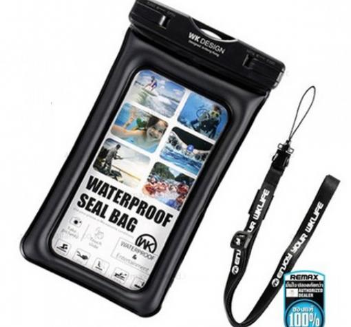 Универсален водоустойчив калъф Waterproof WK WT-Q01OR за мобилен телефон (L) - черен