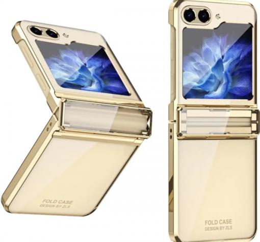 Луксозен твърд гръб / кейс / Plating Case за Samsung Z Flip 6 - златист