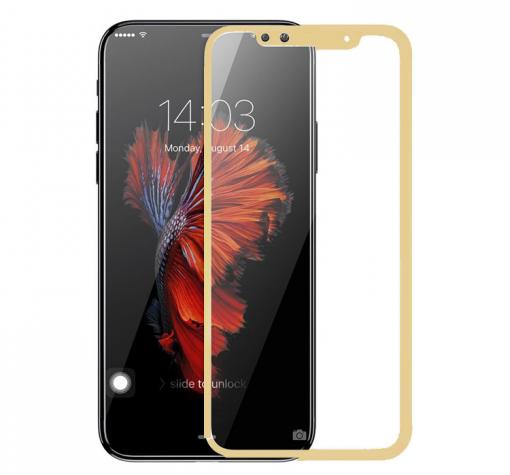 3D full cover Tempered glass screen protector Huawei P20 Lite / Извит стъклен скрийн протектор Huawei P20 Lite - златен