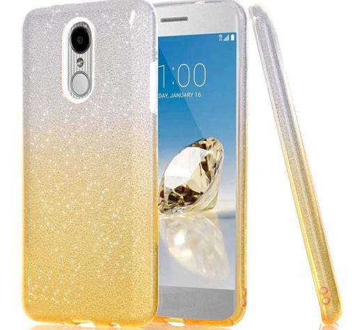 Силиконов калъф / гръб / TPU за Xiaomi RedMi Note 4 / RedMi Note 4X - преливащ / сребристо и златисто / брокат