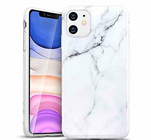 Луксозен твърд гръб за Apple iPhone 11 Pro Max 6.5" - бял / мрамор