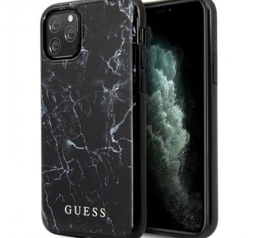 Оригинален силиконов гръб Guess Marble за Apple iPhone 12 Pro Max 6.7" - черен / мрамор